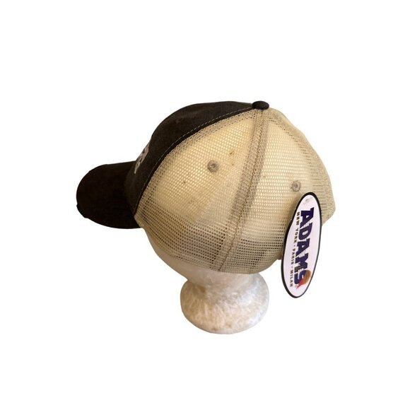 Adams Freedom & Pancakes Trucker Hat OSFM Black & Beige Mesh Back Cap - Picture 2 of 6